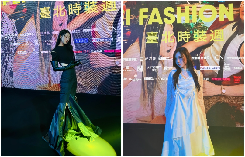 許維芳加盟TASTAR 時代創藝，與周蜜出席臺北時裝週。（圖／時代創藝提供）