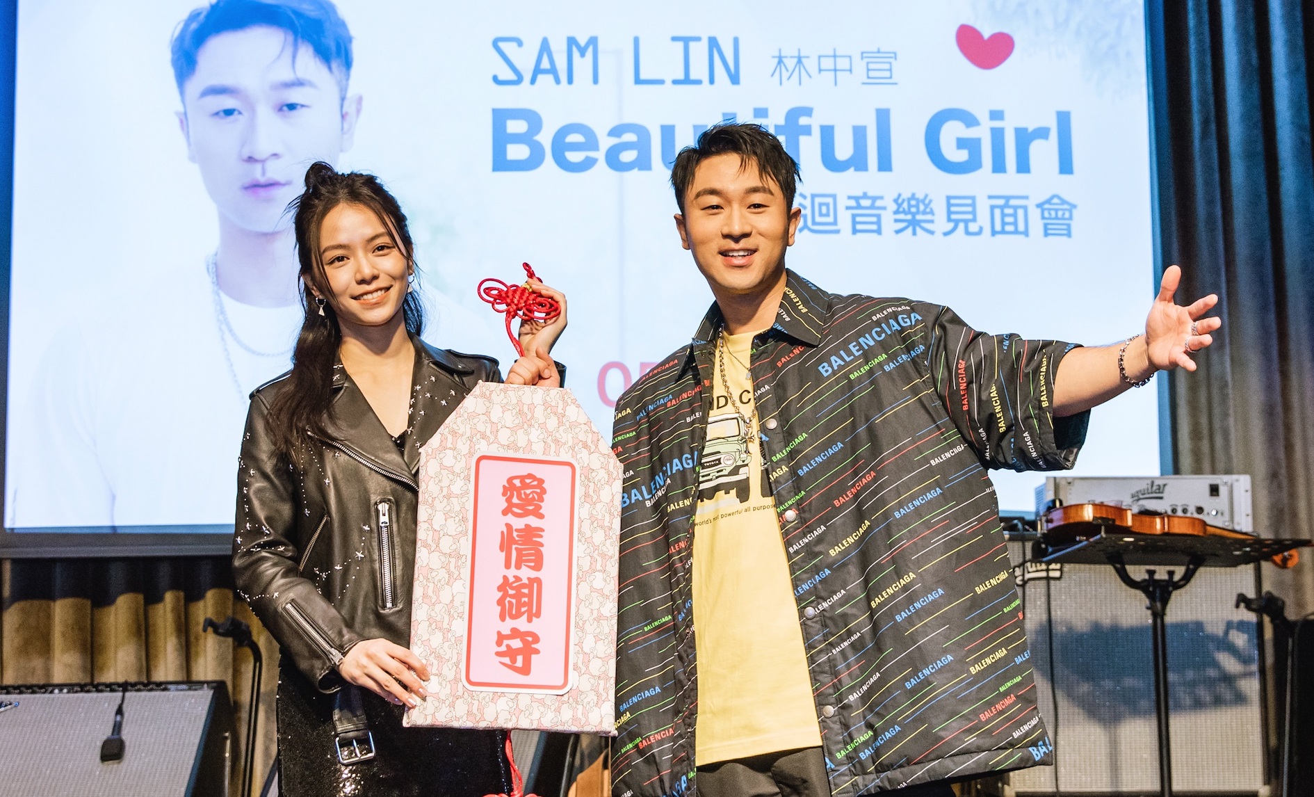 宋芸樺為好友林中宣站台記者會更開金嗓唱歌。（圖／和協整合行銷提供）