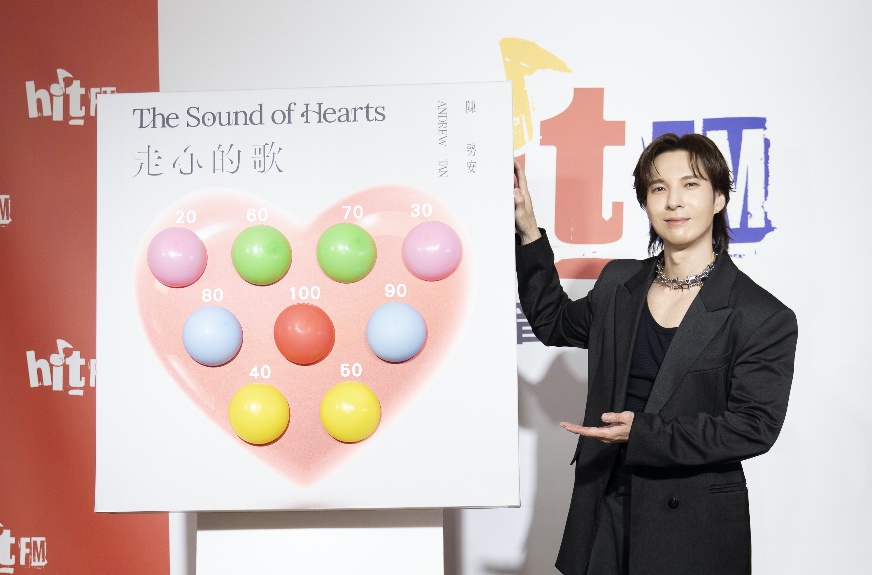 「走心指數氣球大考驗」測驗陳勢安的「走心指數」。（圖／Hit Fm聯播網提供）