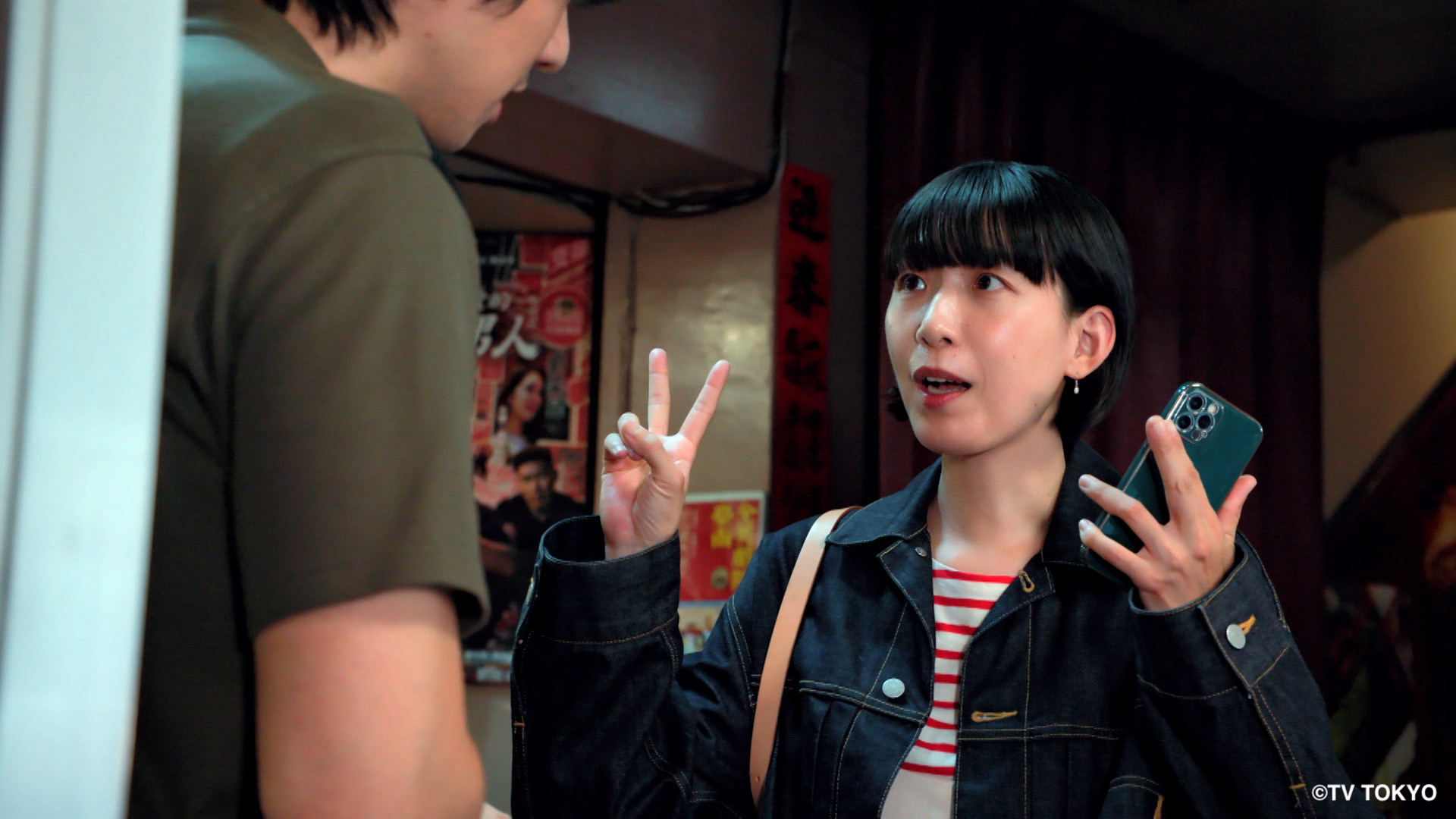 江口德子在台南老戲院遇到傅孟柏。（圖／Hami Video提供）