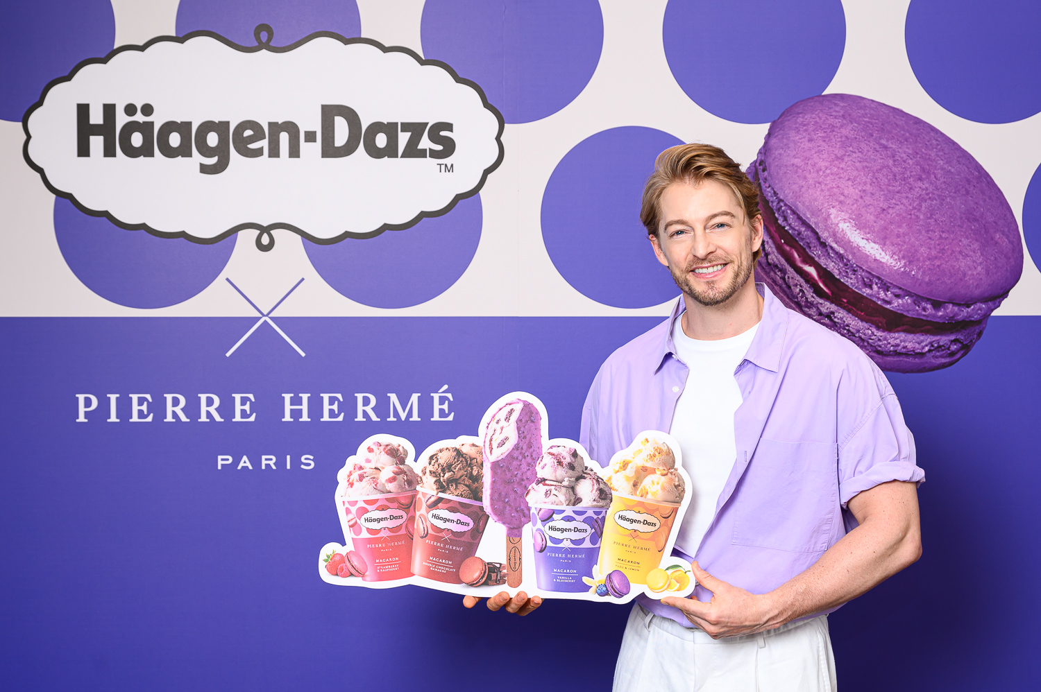 法比歐擔任冰淇淋品牌一日店長。（圖／Häagen-Dazs提供）