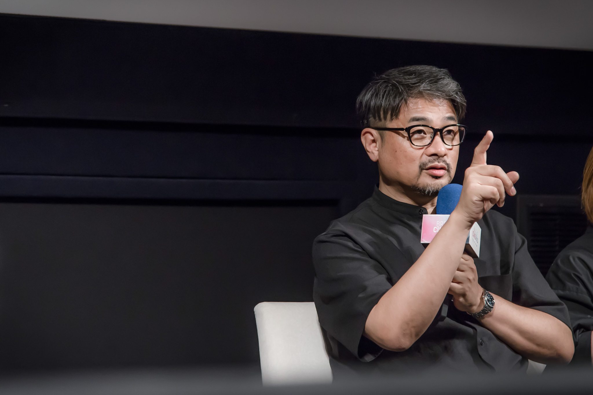 日本製片高崎卓馬感謝台灣影迷熱烈支持，在台舉辦講堂。（圖／甲上娛樂提供）