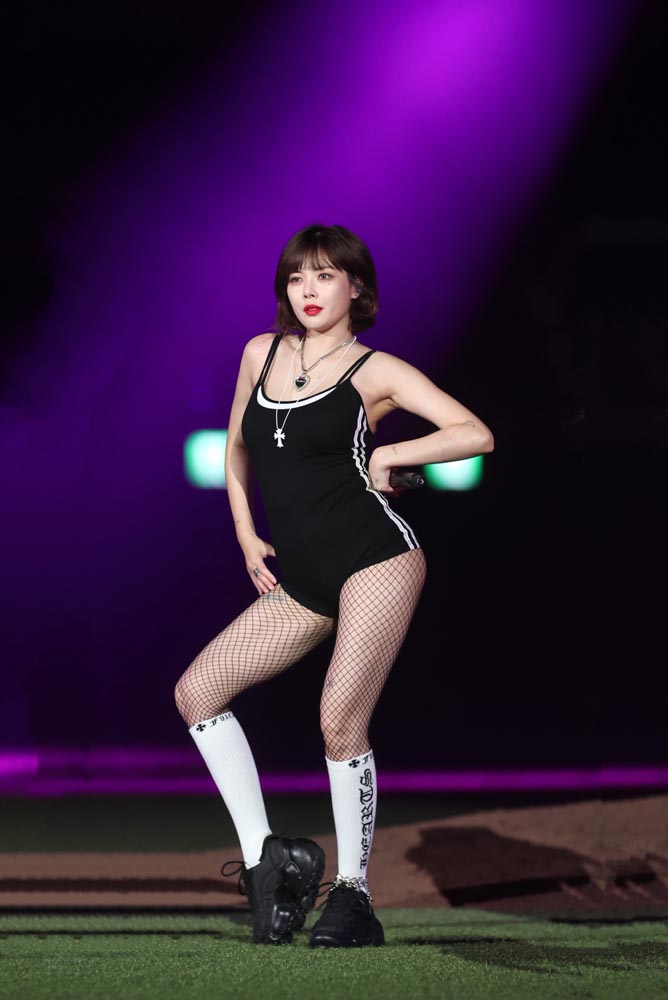 泫雅成為首登台北大巨蛋韓星。(圖/記者陳明中攝影)