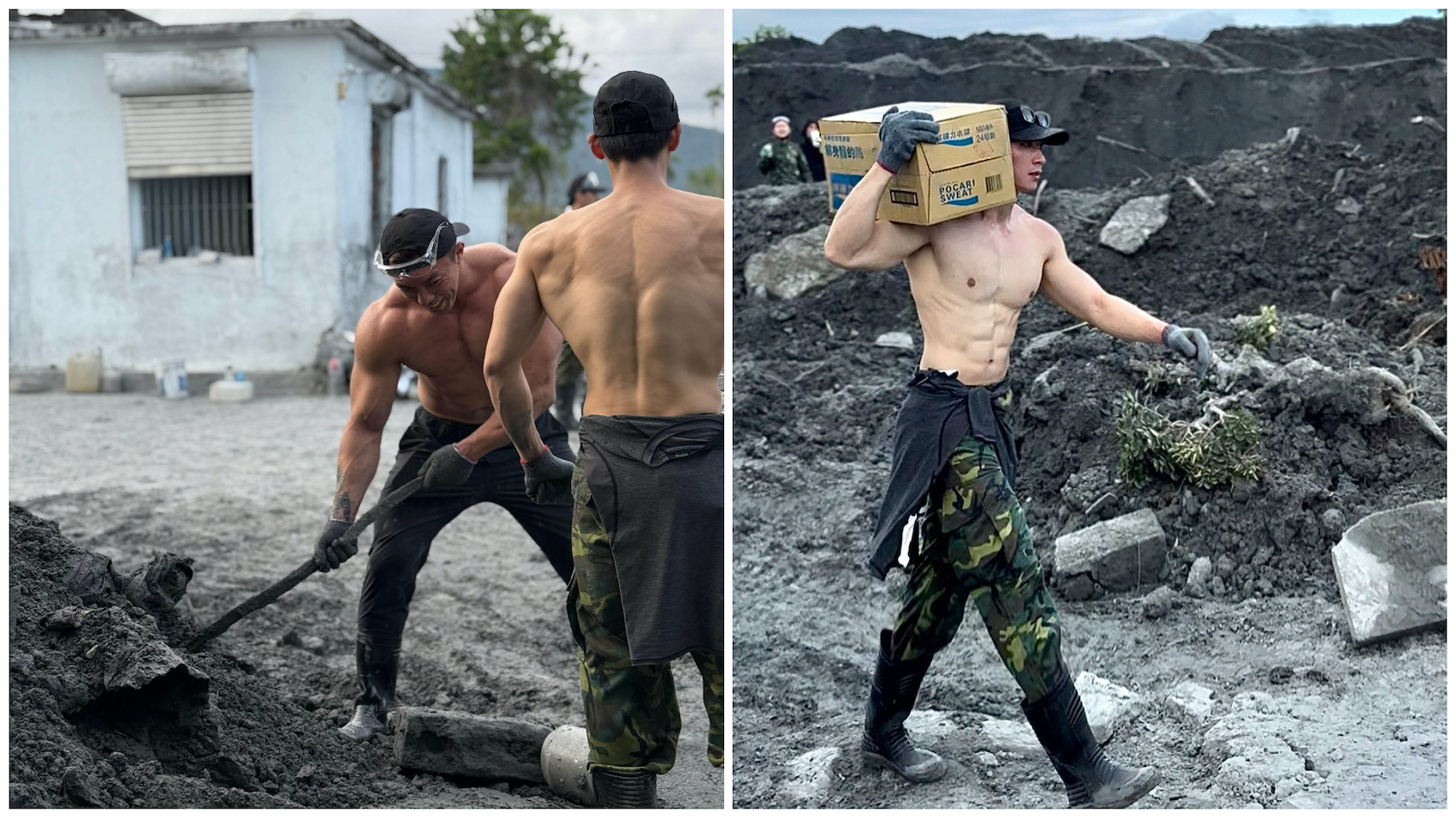 Rock(李振瑋)前往花蓮救災。(圖/翻攝自Rock IG)