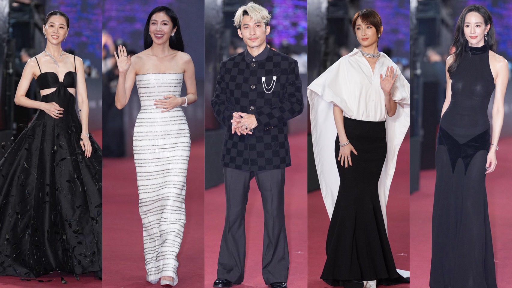 謝盈萱（左起）、楊謹華、連炳發、柯佳嬿、張鈞甯。（圖／記者陳明中攝）