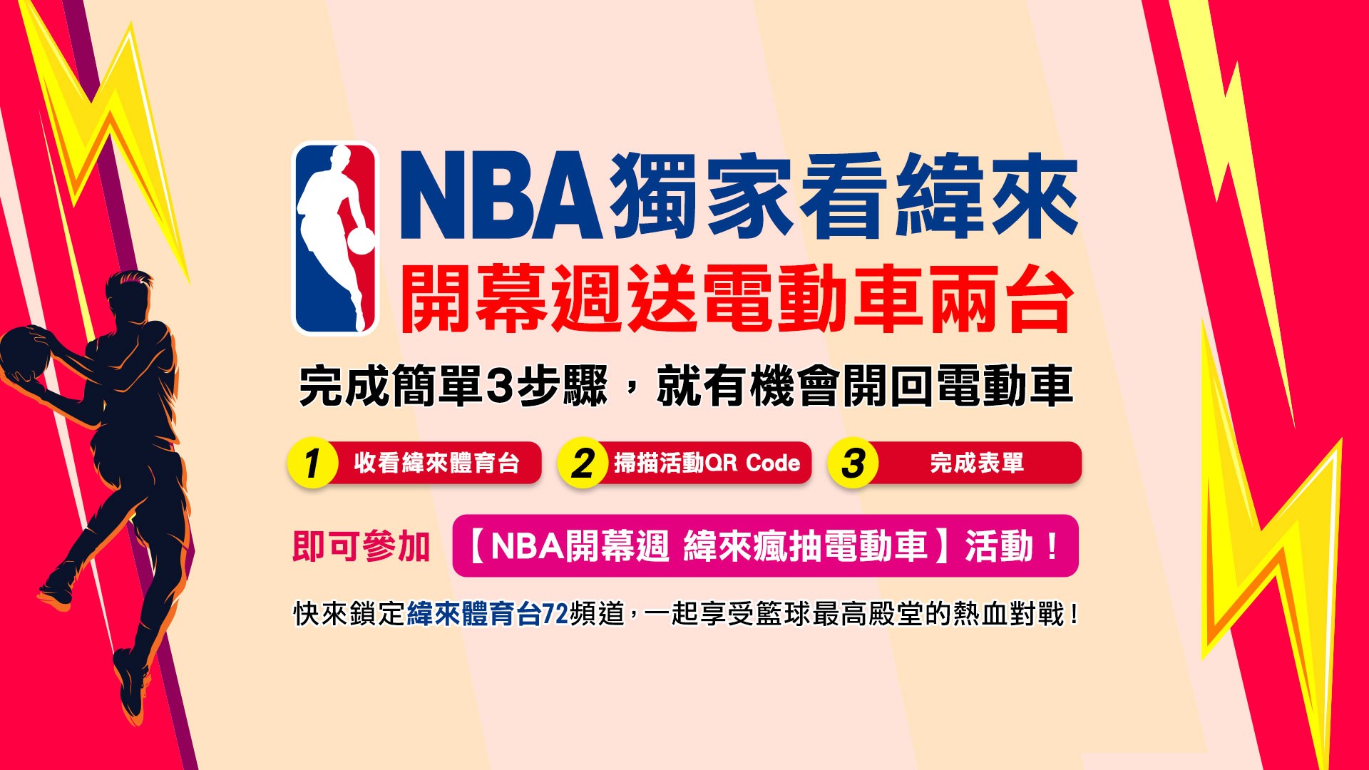 緯來獨家！NBA開幕週抽獎送特斯拉百萬級電動車、高階萬元手機　3步驟就可參加