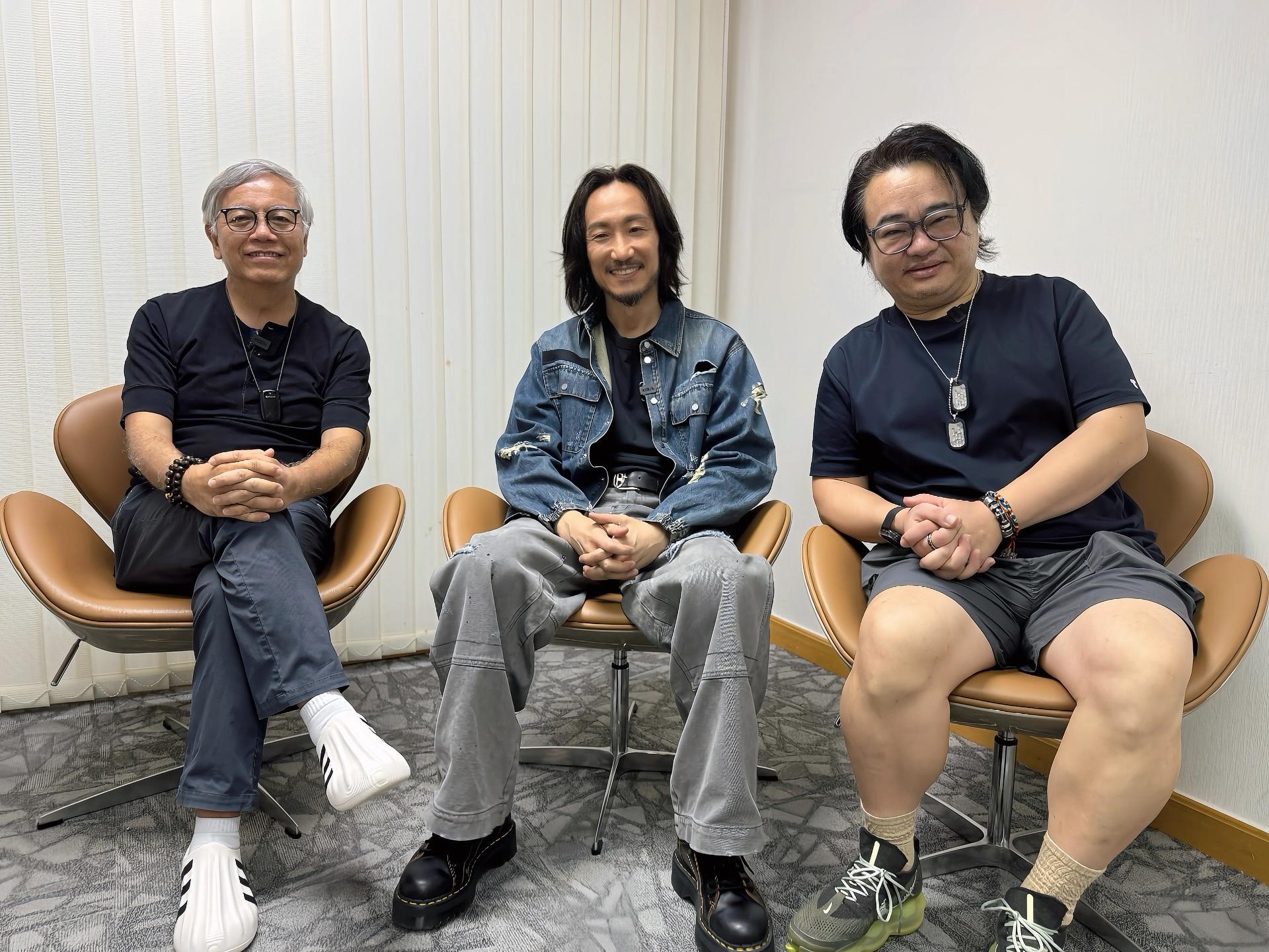 監製田啟文（左起）、 導演鄭中基和胡耀輝。（圖／華映娛樂提供）
