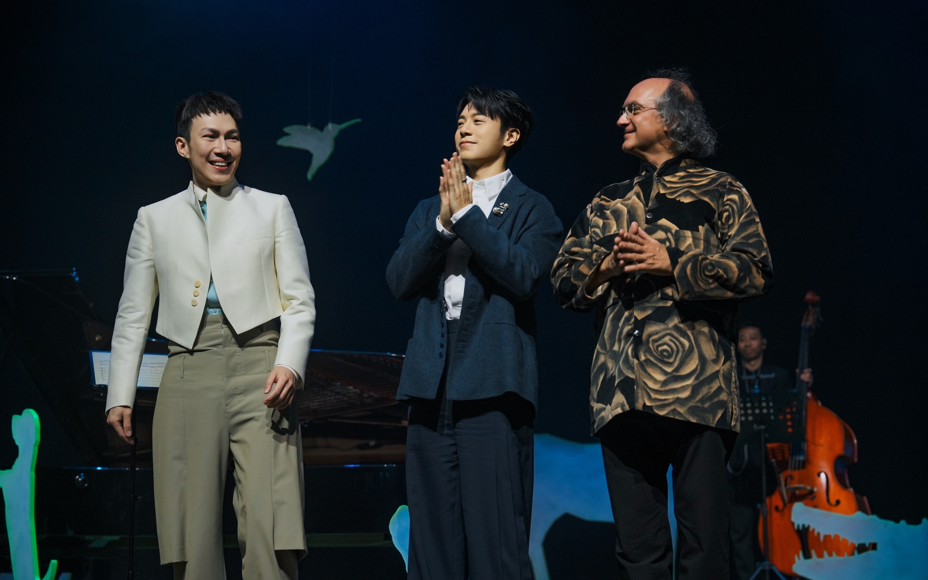 阿龔、嘉賓韋禮安、指揮兼薩克斯風 Bernd。(圖/緒風有限公司提供)