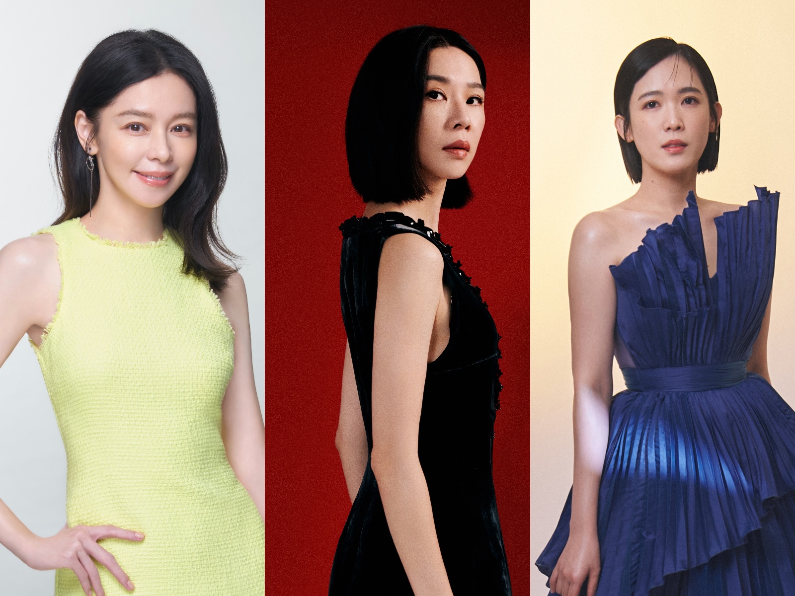 孤味姐妹花,徐若瑄(左起)、謝盈萱、孫可芳。(圖/金馬執委會提供)