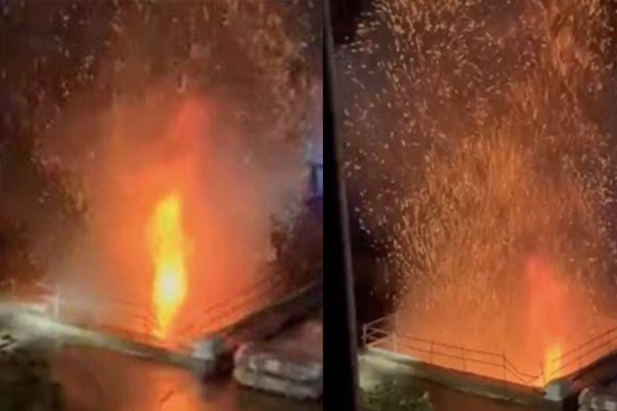 民生社區建案工地火災。(圖/翻攝畫面)