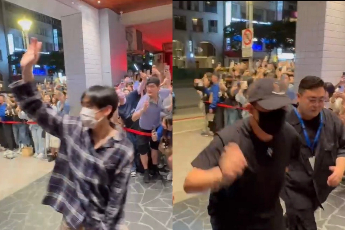 銀赫、神童看到在場粉絲開心揮手。(圖/攝影中心攝)