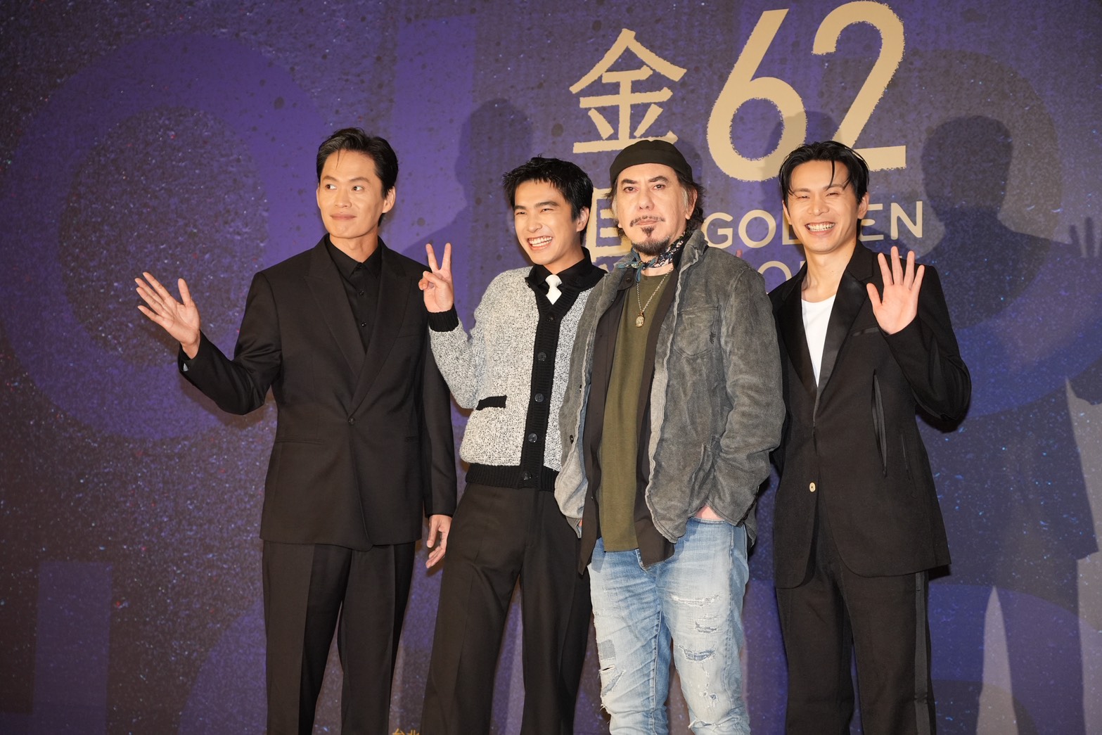 黃鐙輝（左起）、曾敬驊、黃秋生、姚淳耀齊聚金馬入圍午宴。（圖／陳明中攝）