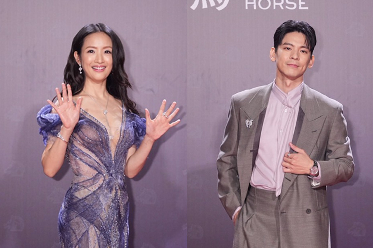 金馬紅毯／林依晨化身美人魚爆乳登場　林柏宏自嘲走「芋頭火鍋」風格