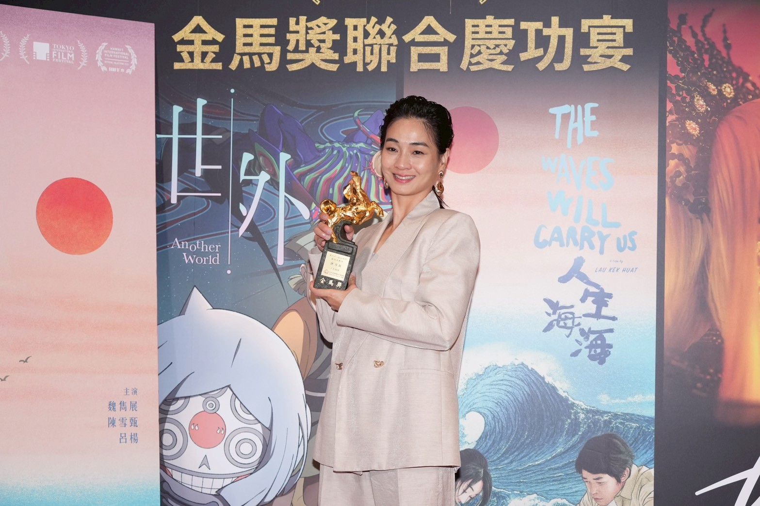 陳雪甄以15票壓倒性獲勝拿下第62屆金馬獎最佳女配角獎。（圖／攝影陳明中攝）