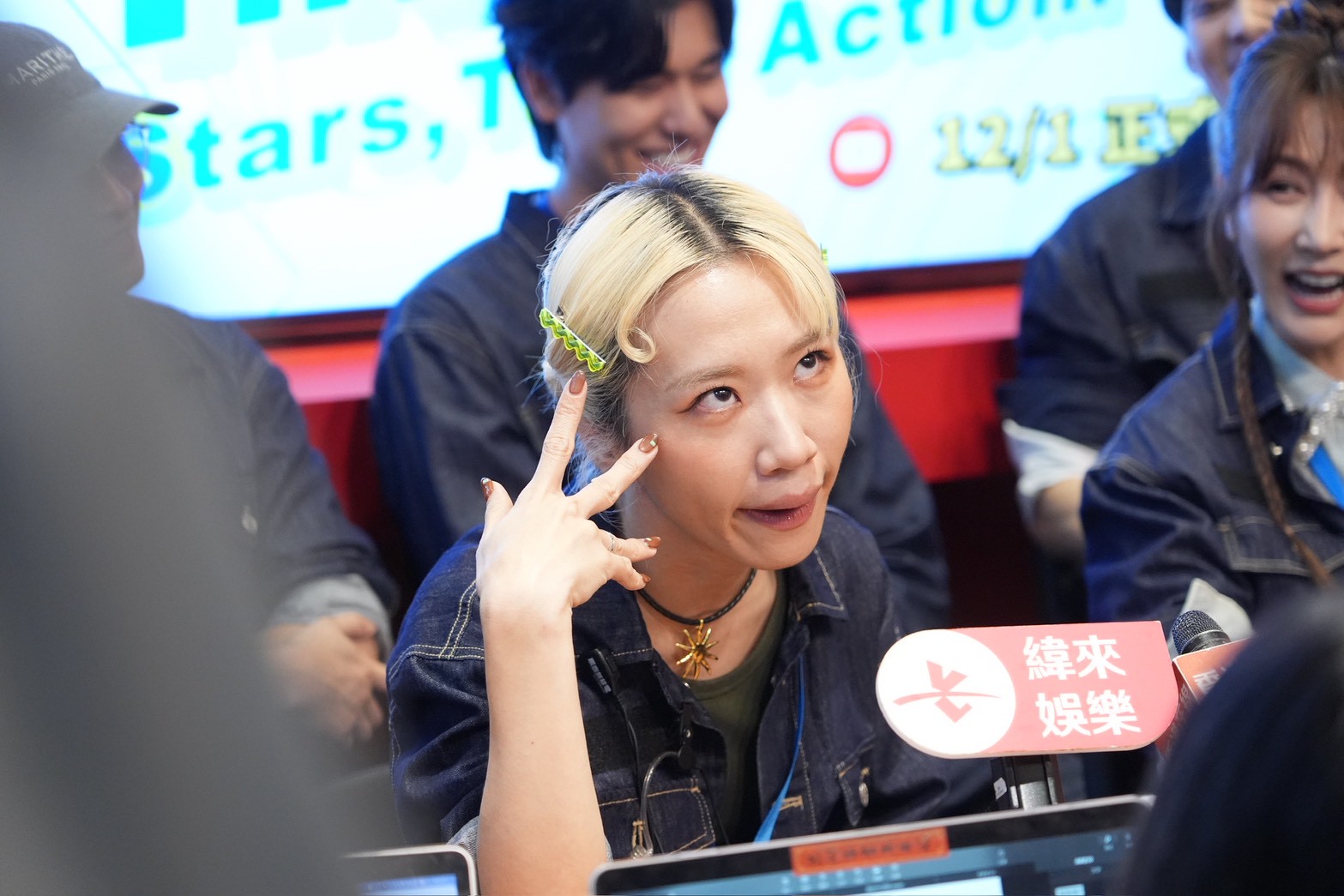 Lulu模仿黃偉晉抱怨的樣子。（圖／記者許方正攝）