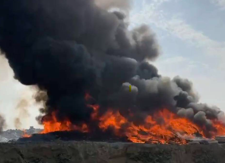 嘉義市湖子內重劃區大火。（圖／翻攝FB社團綠豆嘉義人）