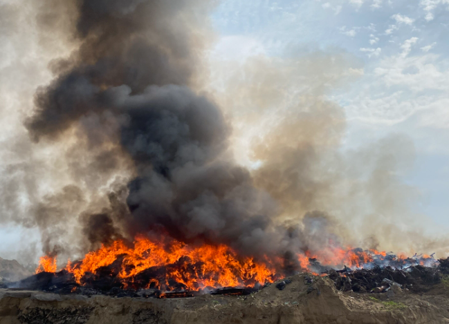 嘉義市湖子內重劃區大火。（圖／翻攝FB社團綠豆嘉義人）