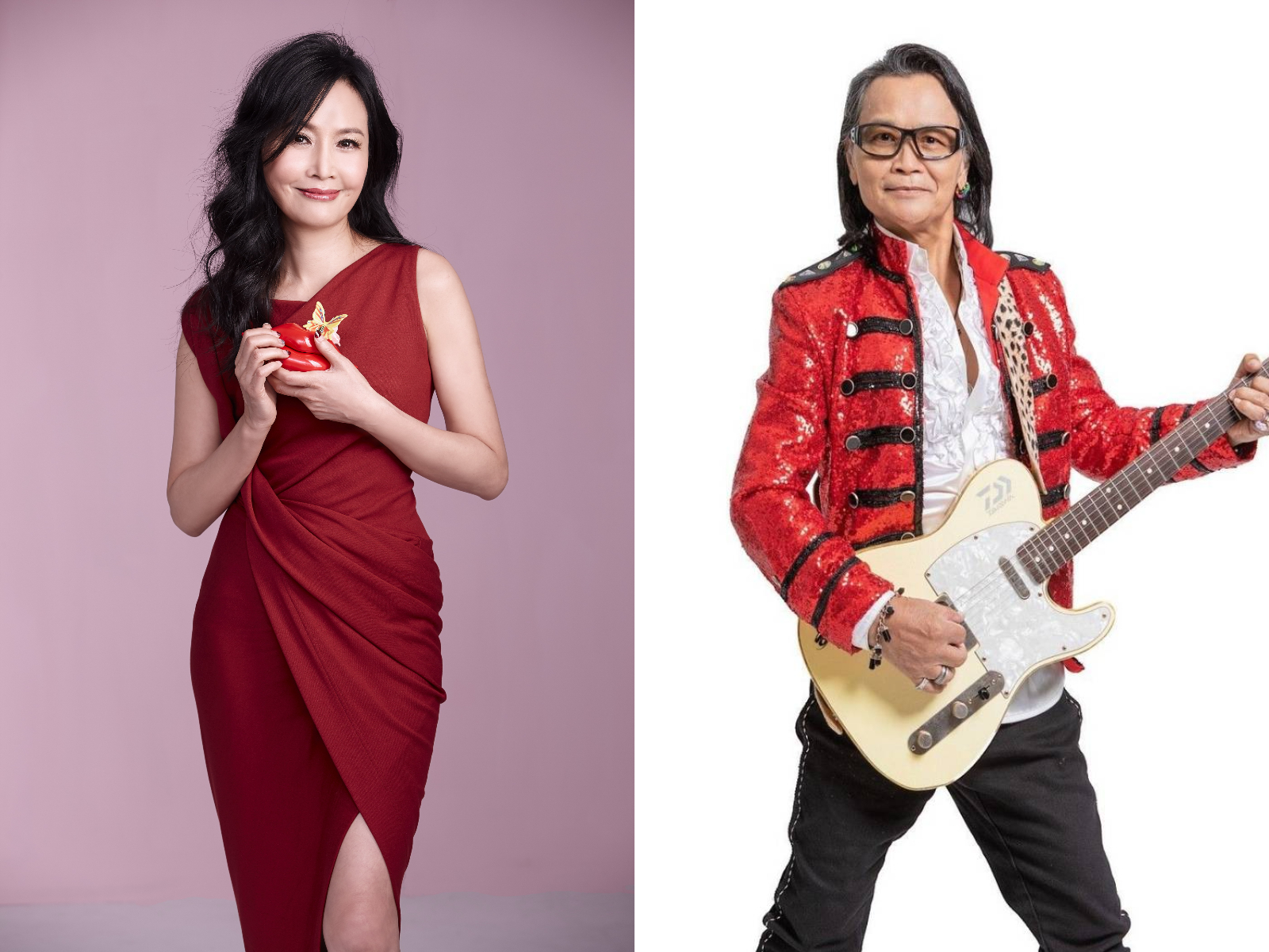 于台煙（左圖）、沈文成（右圖）將登船演出。（圖／麗星郵輪提供）