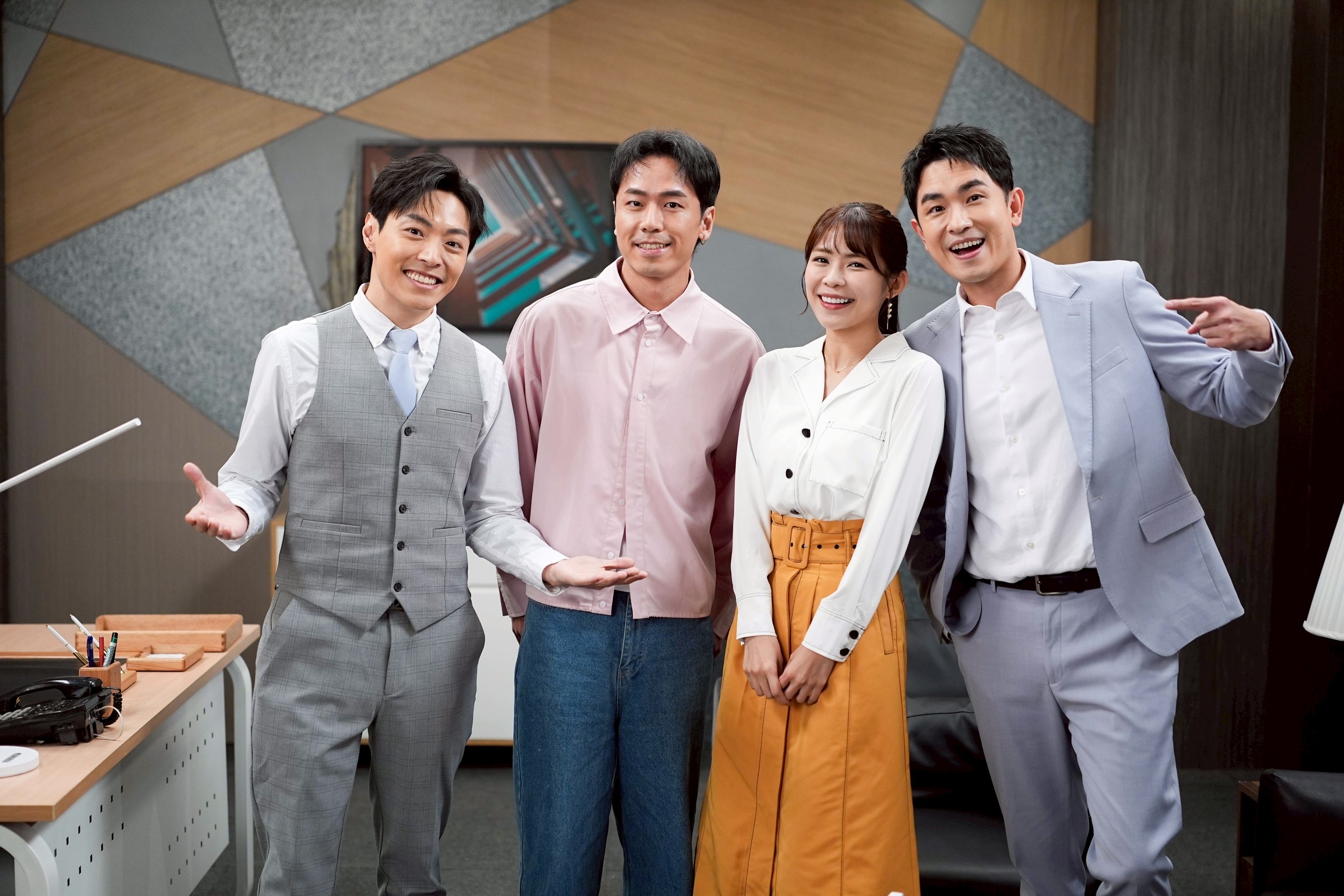 張瑞夫演八點檔合作陳謙文、林萱瑜。(圖/三立提供)