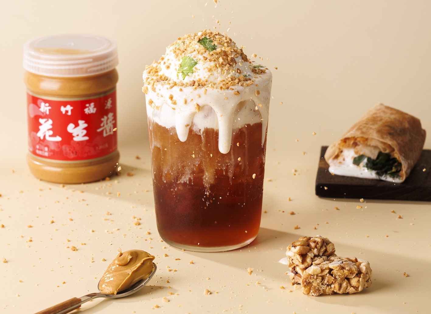 用喝的花生捲冰淇淋！鬍子茶聯名福源花生　復刻夜市經典台灣味