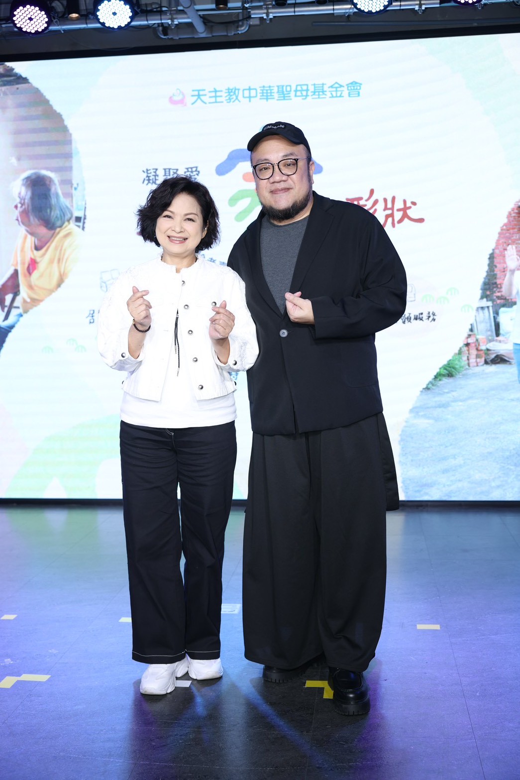 楊貴媚、導演葉天倫出席天主教中華聖母基金會「公益20周年募款專案」記者會。(圖/記者王人傑攝)