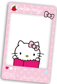 台灣限定入場禮-「迷你可愛透卡」。（圖／Hello Kitty展提供）