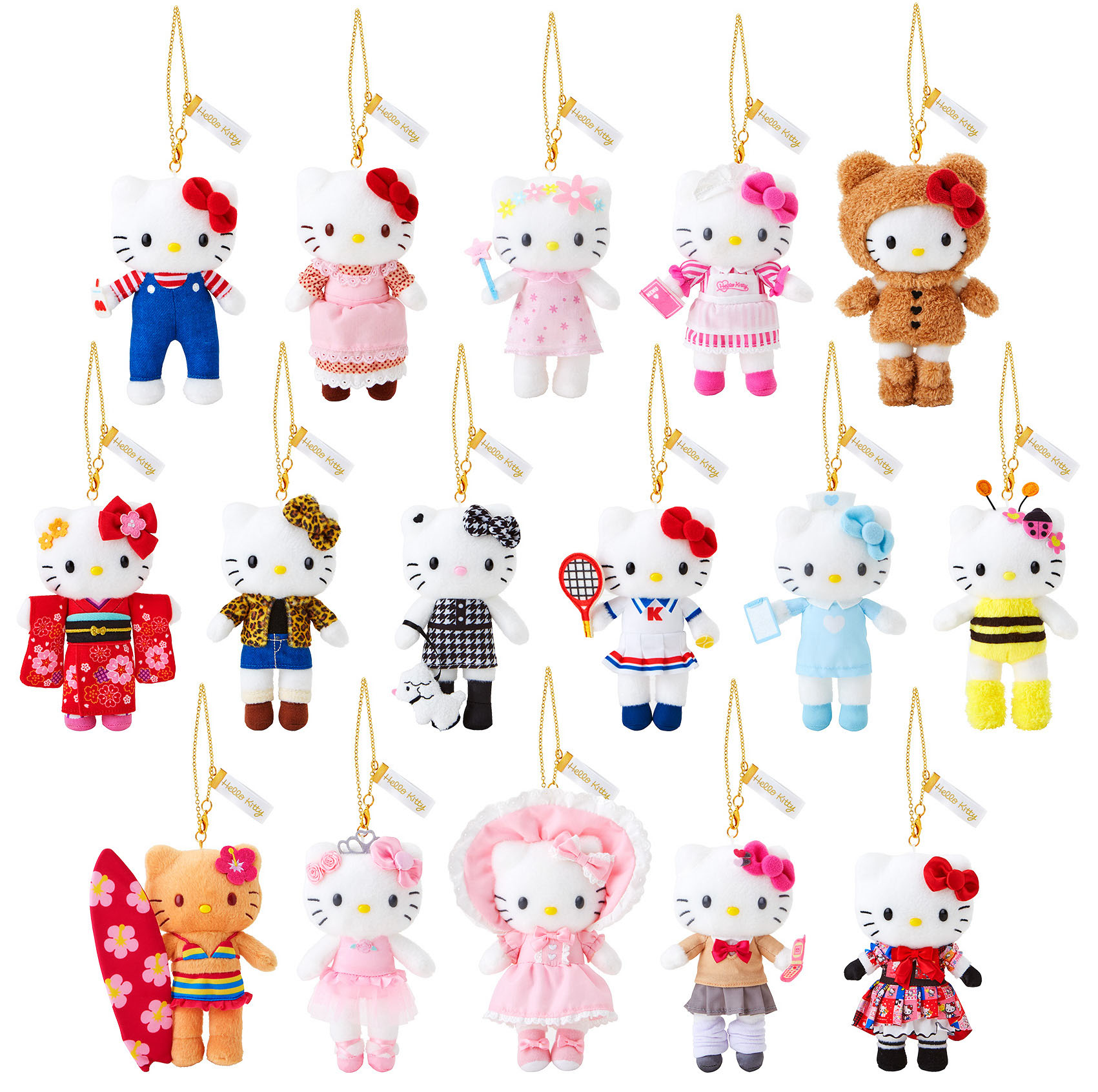 Hello Kitty展限定會場展品造型玩偶吊鍊。（圖／Hello Kitty展提供）