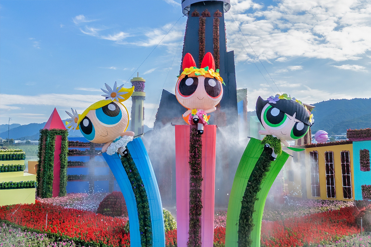 飛天小女警Ｘ台中花毯節。（圖／台中市政府觀光旅遊局提供）