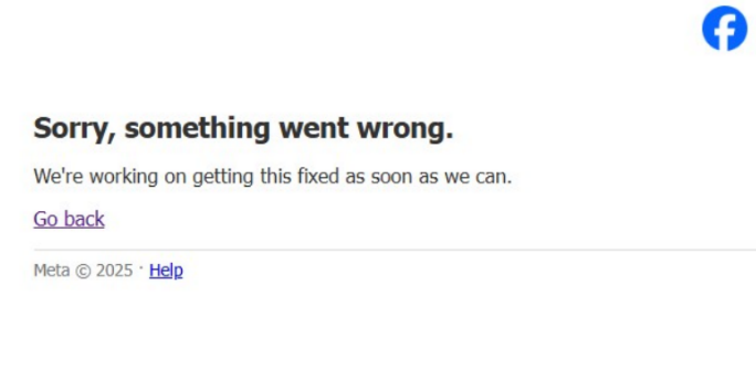 臉書當機。（圖／翻攝畫面）