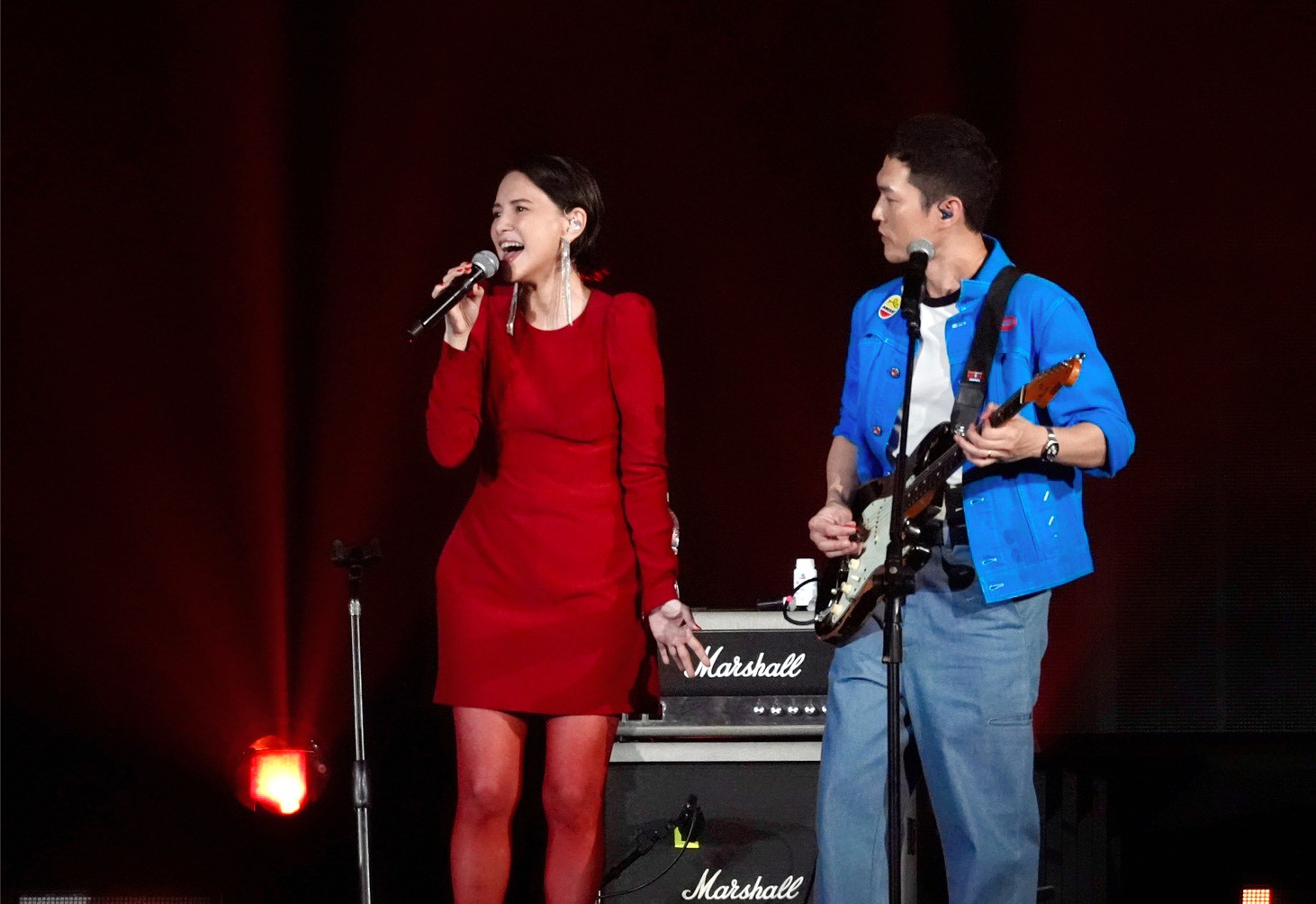 阿奎（右）看著李心潔，眼神都是愛。（圖／記者陳明中攝）