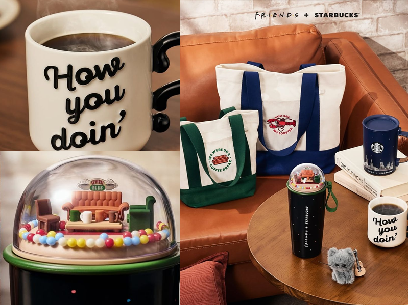 韓國星巴克聯名六人行。(圖/翻攝韓國星巴克IG)