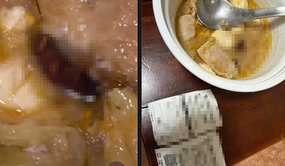 林聰明沙鍋魚頭「外帶鍋驚見大蟑螂」。（圖／翻攝Threads @yu_chi_07 ）