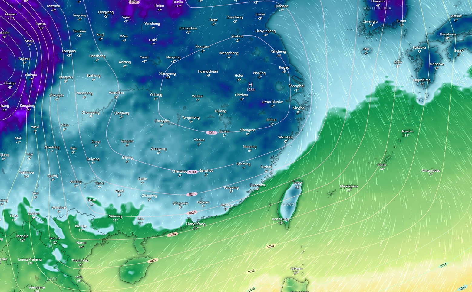 跨年夜到元旦白天,有新一波強烈大陸冷氣團南下。(圖/翻攝自台灣颱風論壇|天氣特急臉書)