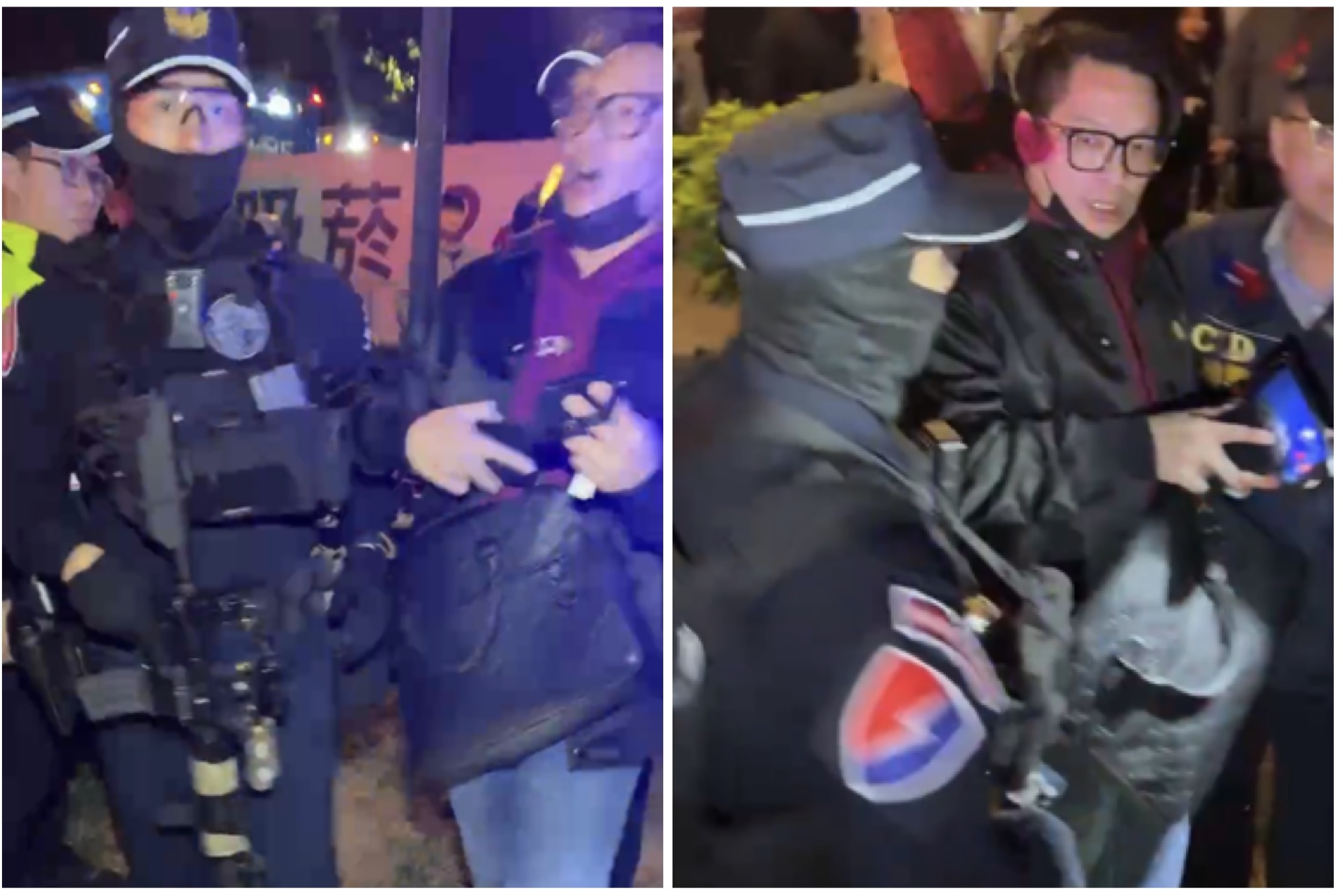 youtuber鄭方形遭員警帶走。（圖／翻攝畫面）