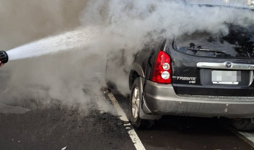台中太平「火燒車」出現焦屍。（圖／翻攝畫面）
