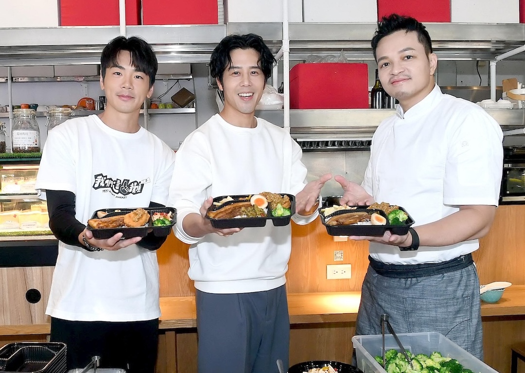 禾浩辰（左起）、胡宇威、Fred賣便當。（圖／華視、三立提供）