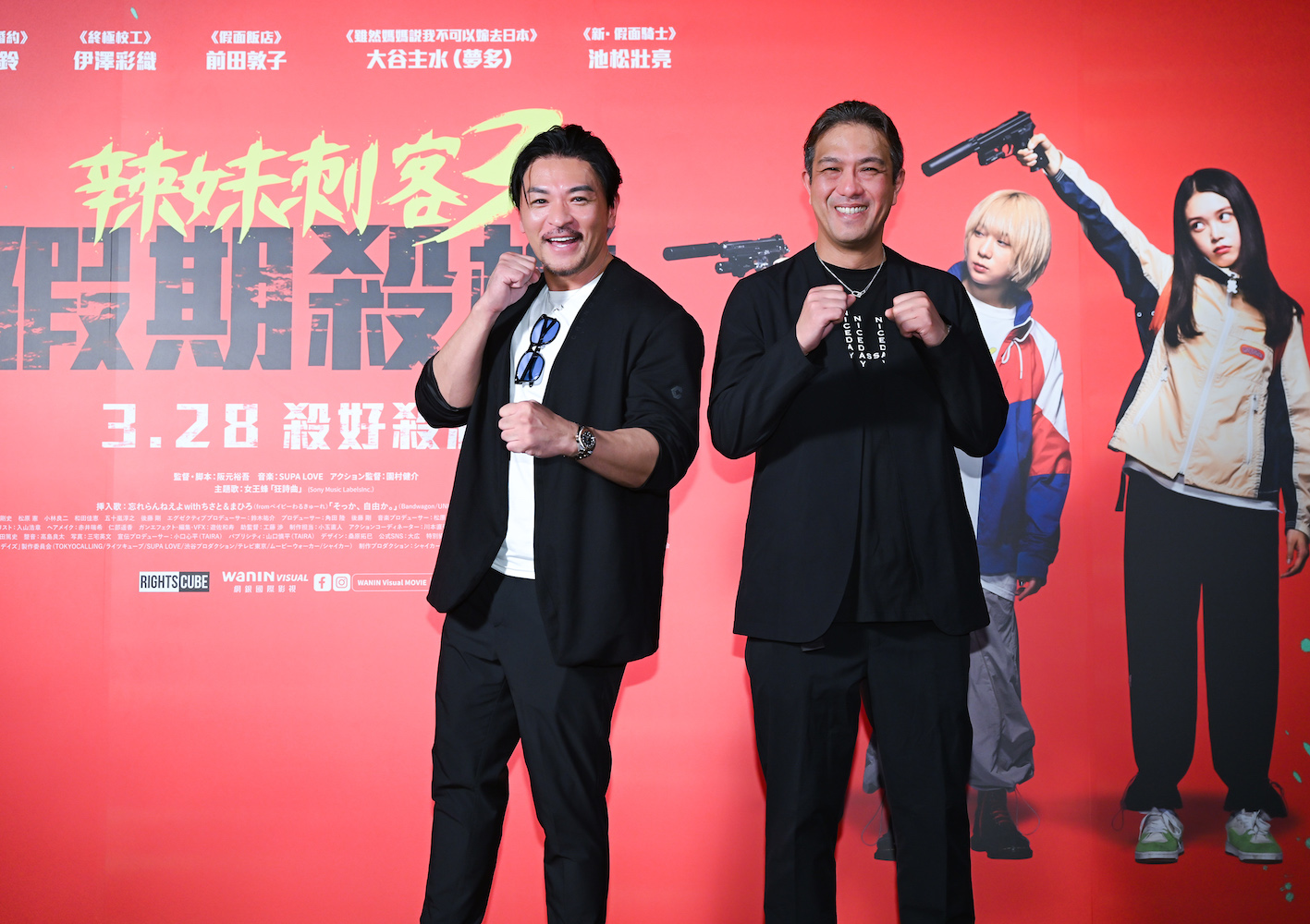 夢多與監製鈴木祐介出席《辣妹刺客3：假期殺機》首映會。（圖／網銀國際提供）