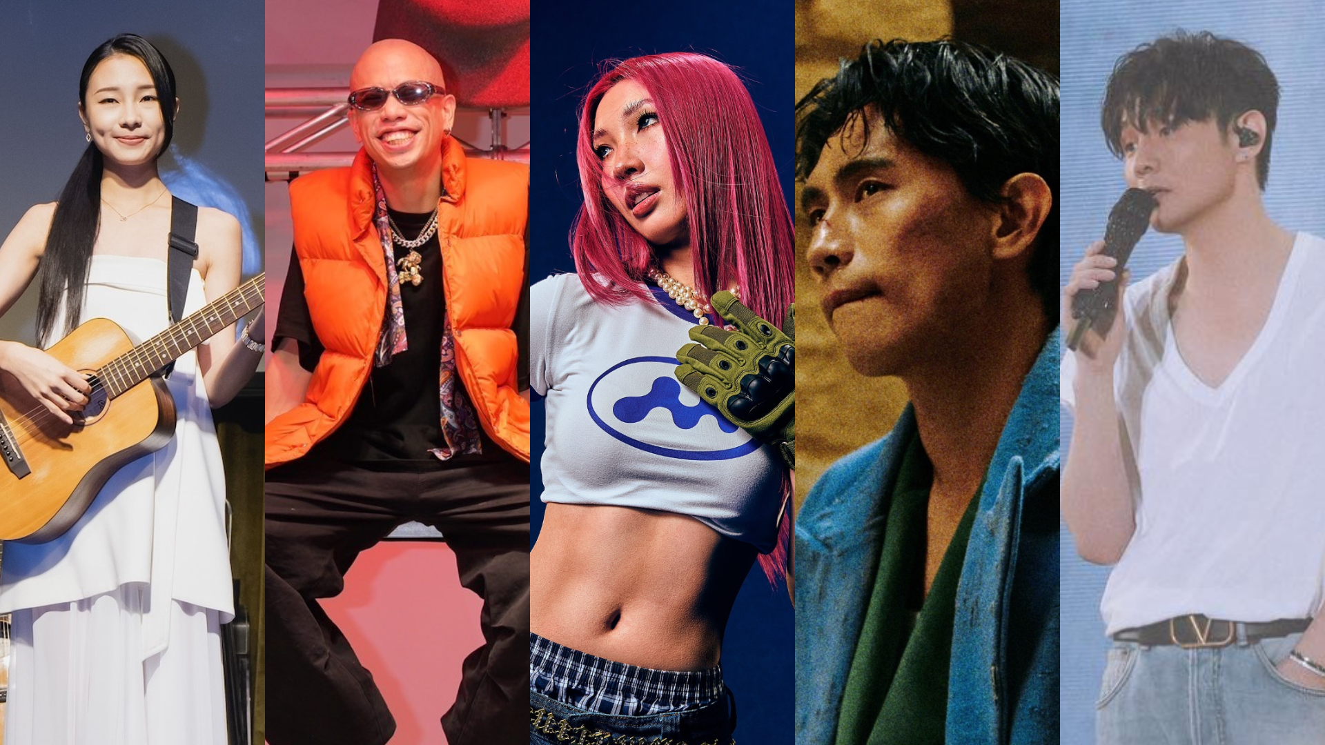 陳忻玥（左起）、呂士軒、Karencici、柏霖、李榮浩。（圖／資料照、翻攝IG）