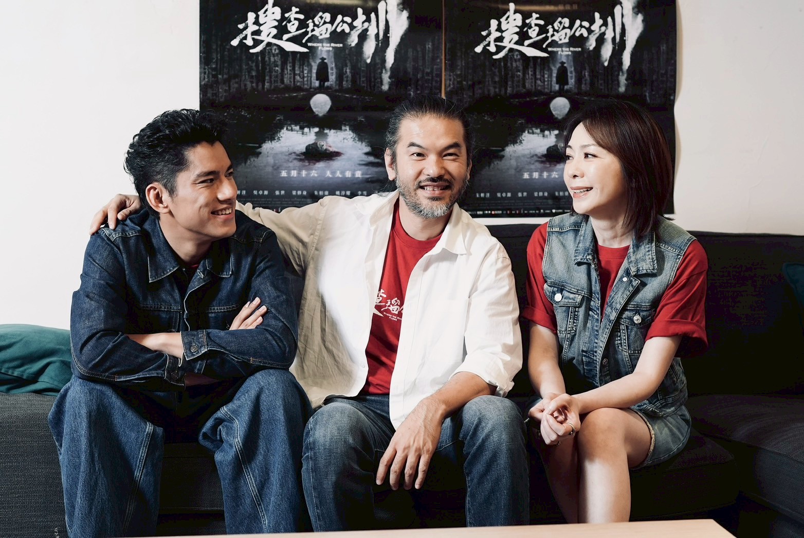 朱軒洋（左起）遇到很好的前輩導演賴俊羽、潘儀君。（圖／記者許方正攝）