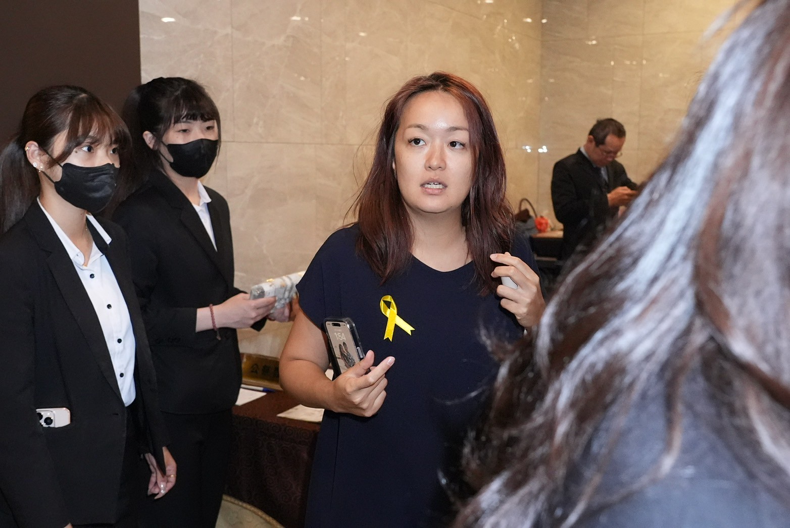 凱莉出席天殘告別式送最後一程。（圖／記者許方正攝