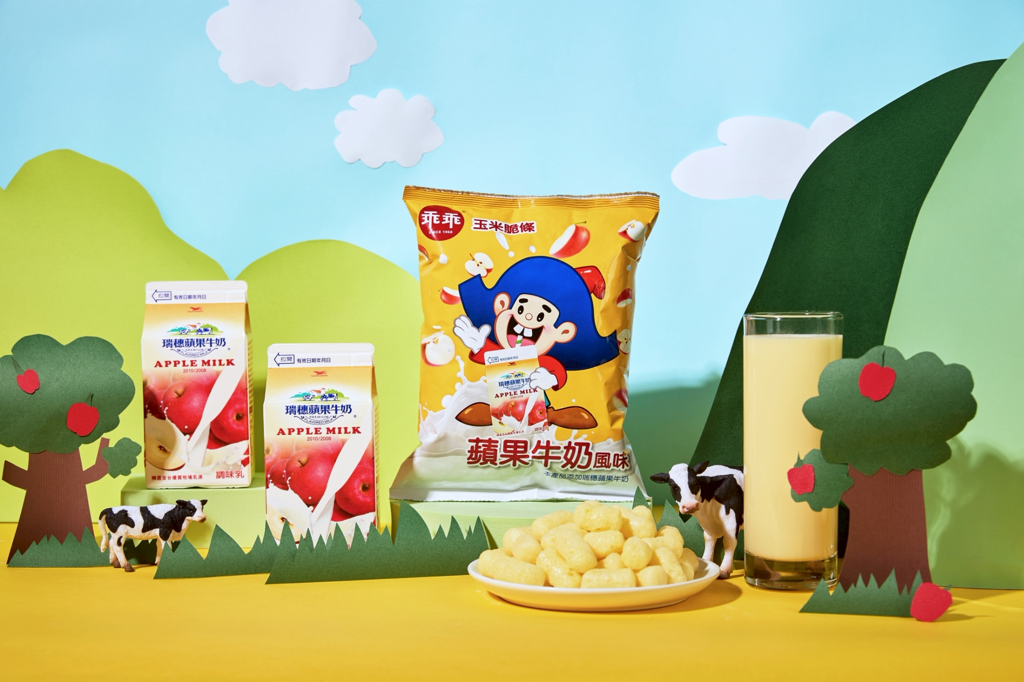 7-ELEVEn推瑞穗調味乳搭乖乖品項產品限時優惠組合，吃喝一次滿足。（圖／乖乖提供）