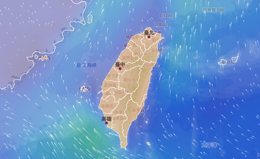 台灣風向分布圖。（圖／翻攝自氣象署官網）