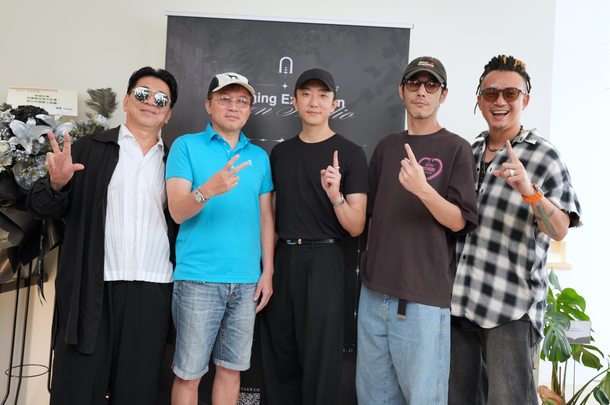 喜翔、高捷、孫鵬、黃騰浩、張懷秋、白吉勝出席刺青店開幕。（圖／記者陳明中攝）