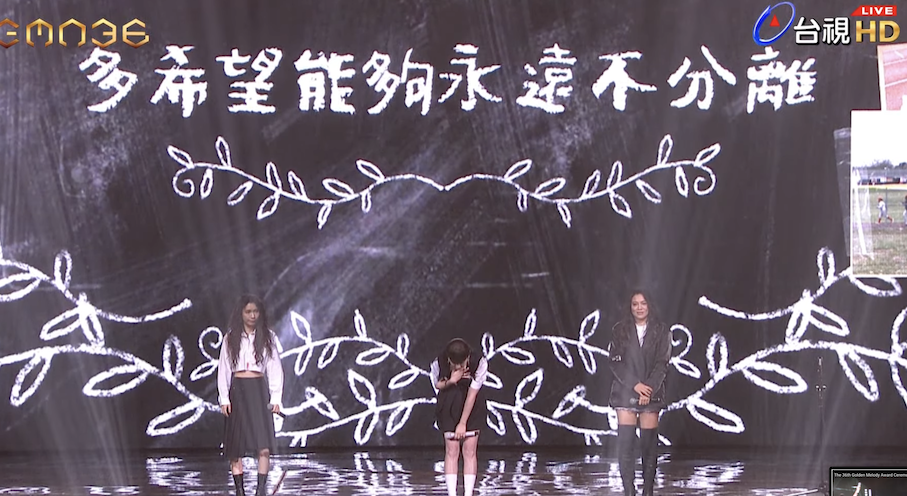 「多希望能夠永遠不分離」。（圖／翻攝台視金曲獎）