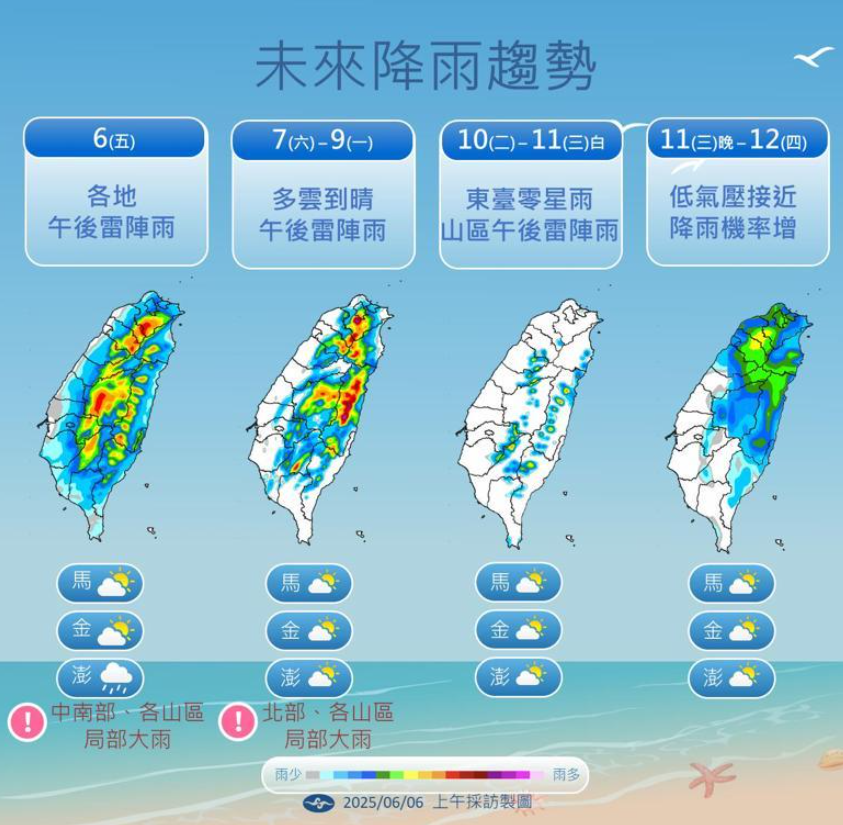 降雨趨勢圖。（圖／氣象署官網）