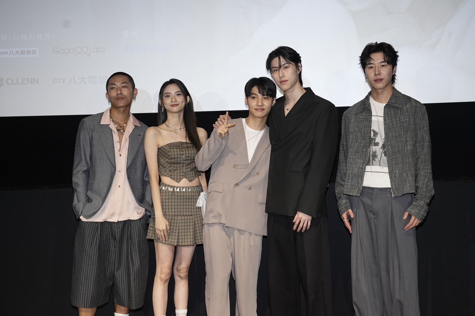 王君豪、成晞、袁子筑、林嘉威、張楷奕出席BL劇《秘密關係》記者會。（圖／娛樂中心）