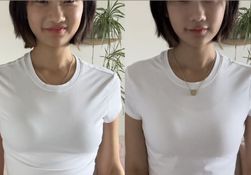 愛莉莎莎自認伸縮自如的A奶。（圖／翻攝愛莉莎莎IG）