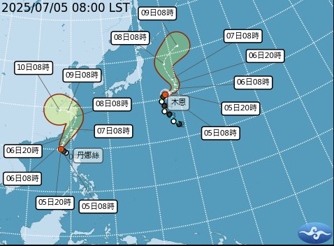 丹娜絲路徑。（圖／氣象署提供）