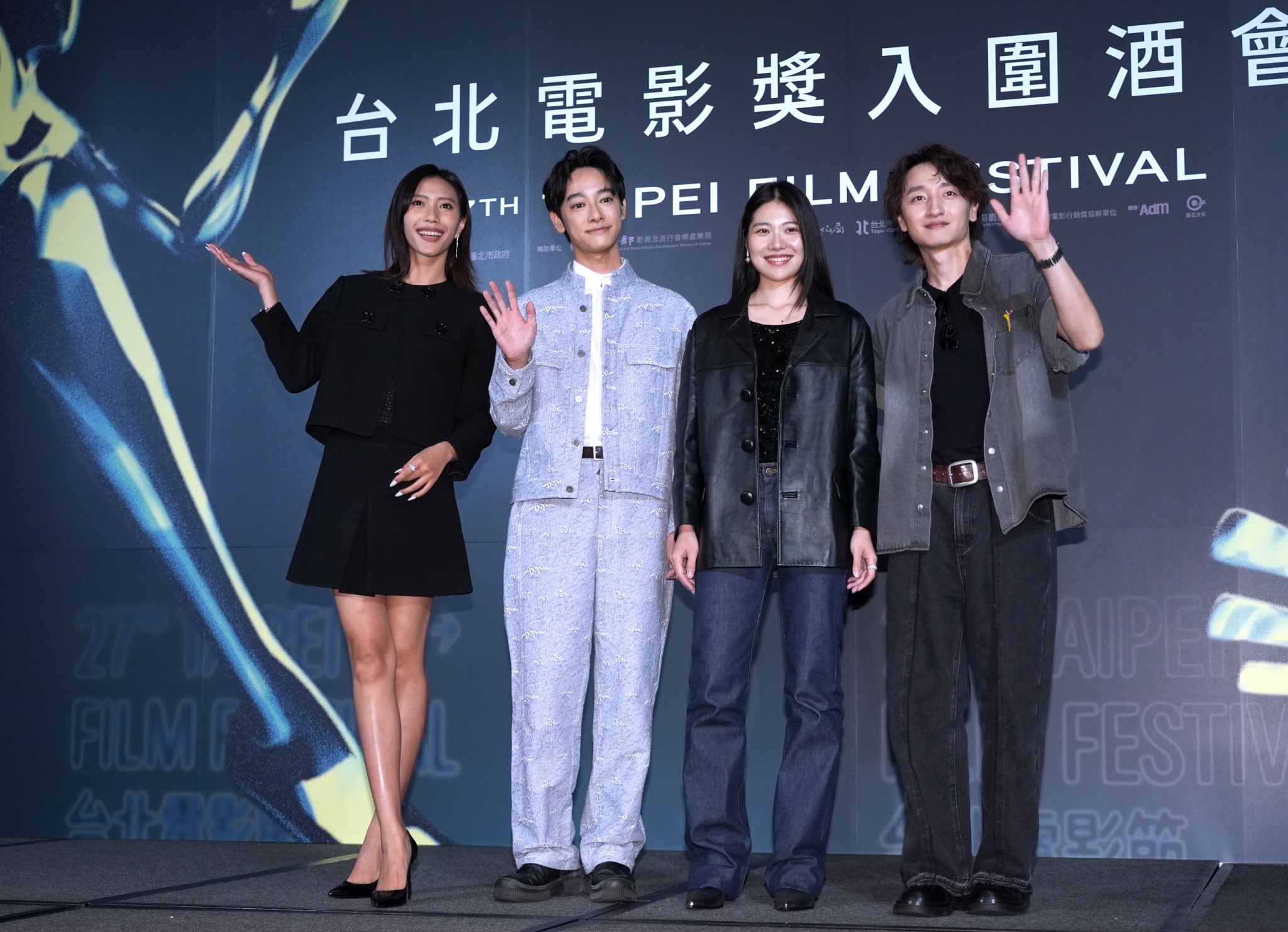 準北影新演員黃珮琪（左起）、劉修甫、梁湘華、林政勳。（圖／記者陳明中攝）