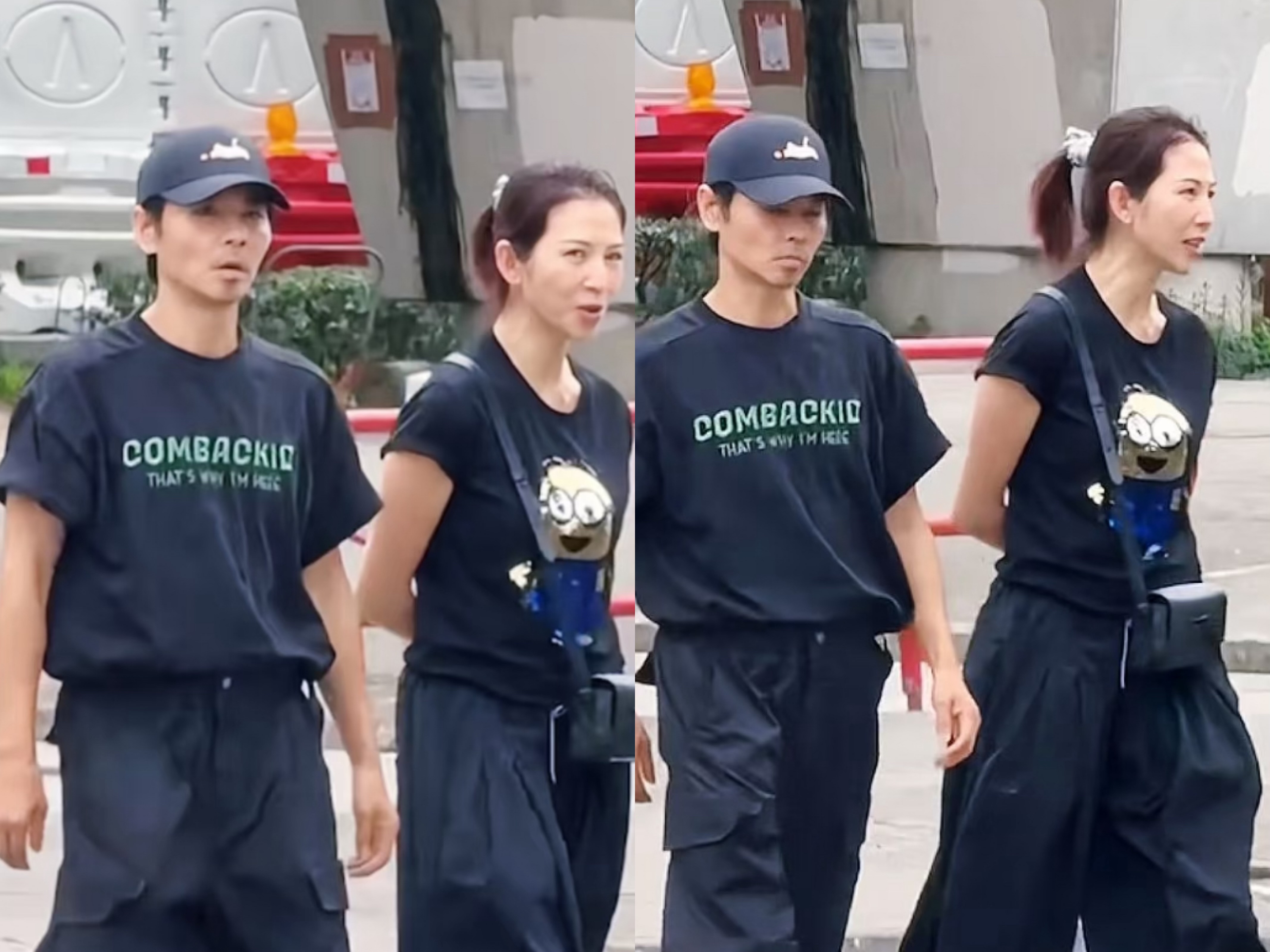 蔡少芬老公暴瘦現身!張晉心臟病後街頭露面。(圖/翻攝自微博)